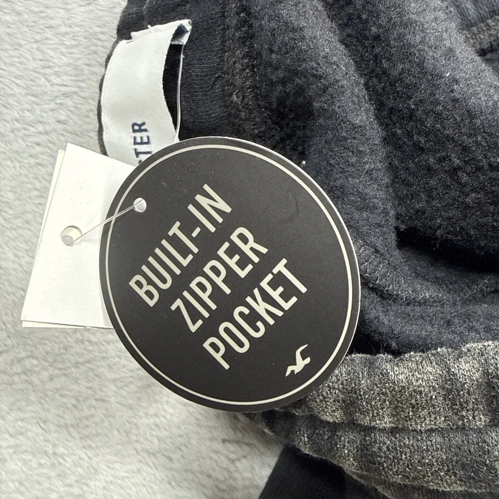 Hollister Baggy Sweatpants Men Large Washed Black Spider Embroidered